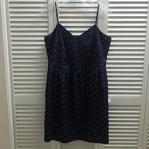J. Crew Factory Navy With Red Polka Dots Dress
